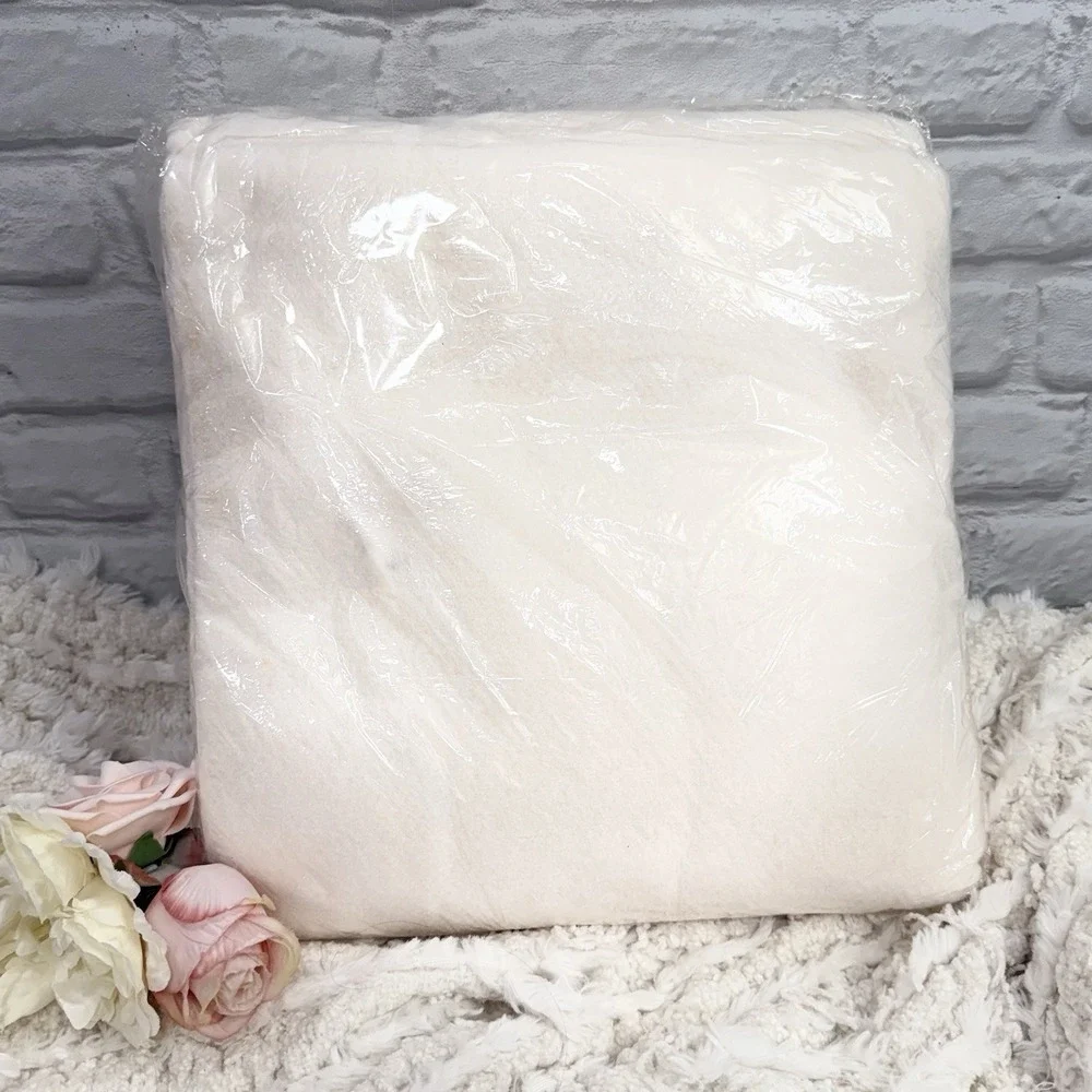 Vtg Owen Manchester Twin / Full Size Acrylic Blanket Soft Fuzzy Ivory Cream 80's